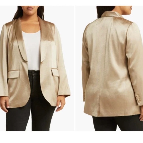 Madewell Jackets & Blazers - Madewell Champagne Satin Blazer Jacket